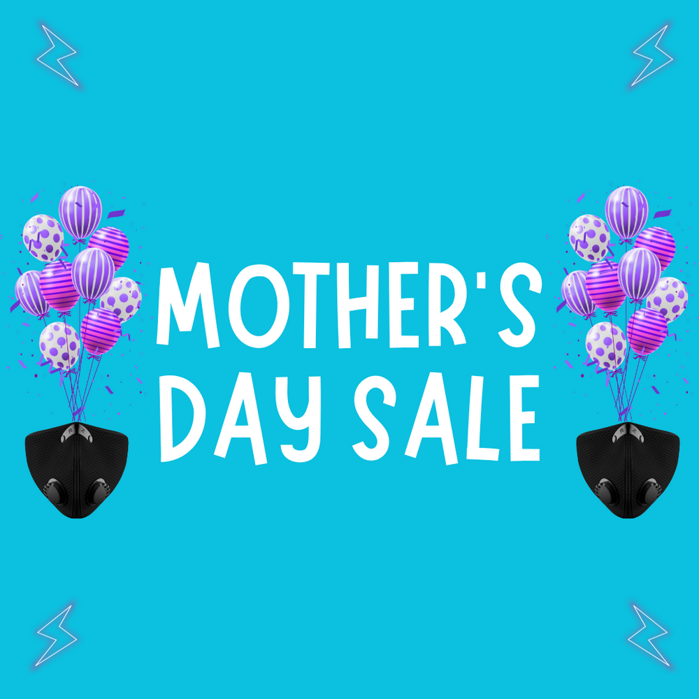 Mother's Day Sale - Image of balloons and RZ Masks