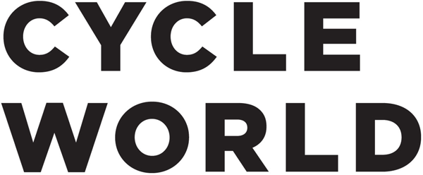 Black 'Cycle World' logo on a white background