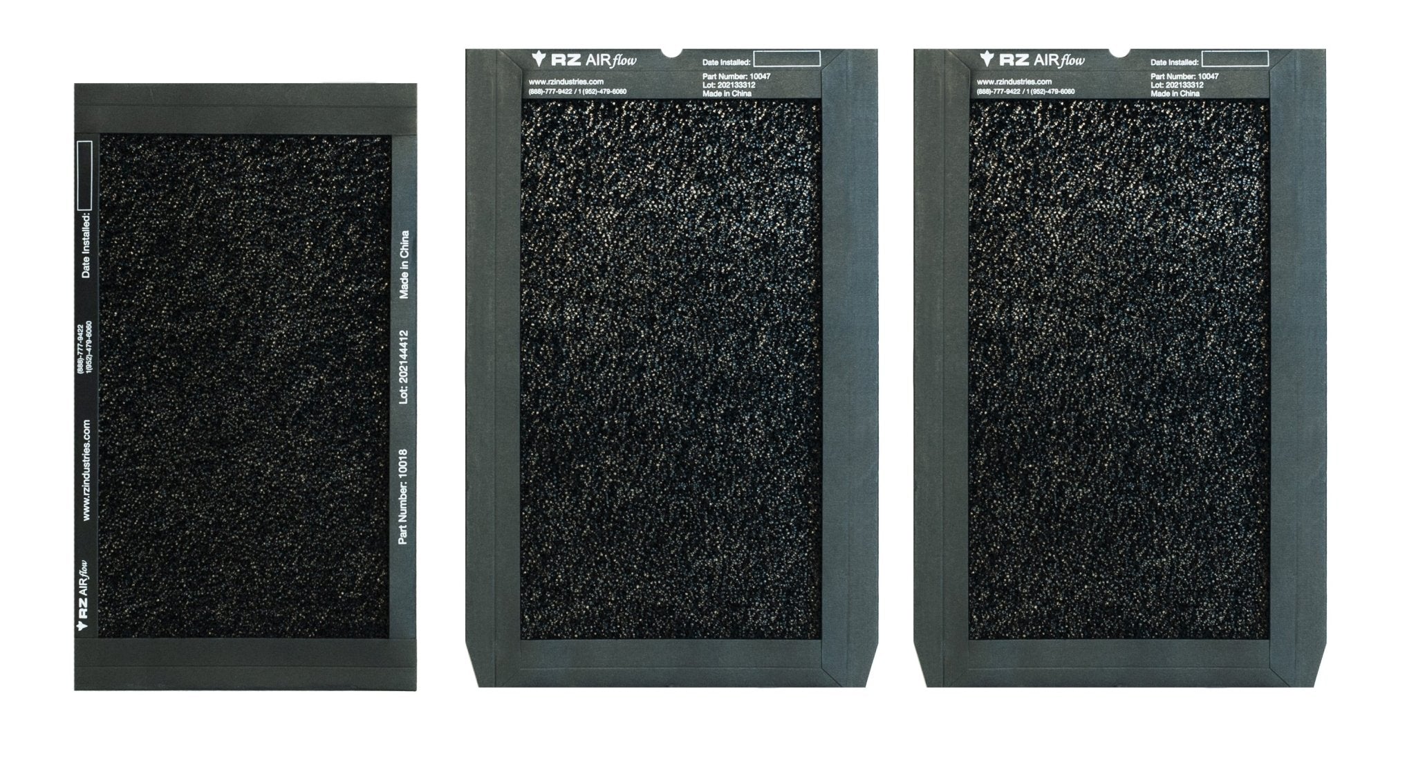 RZ AIRFlow - Active Carbon Replacement Filter Kit - 3 Pack A/C