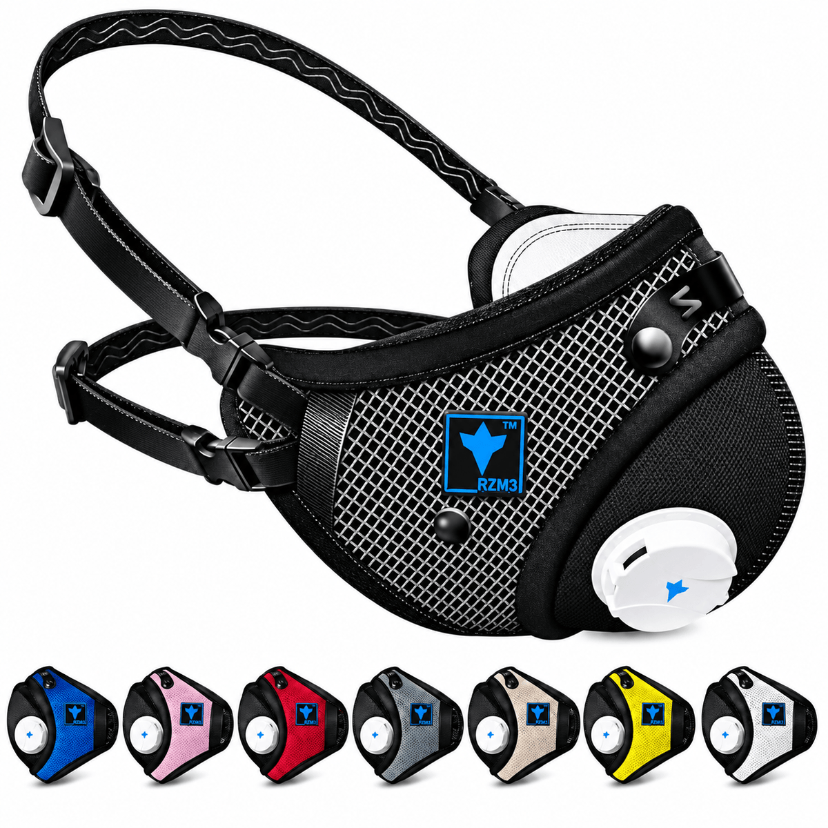 RZM3 Reusable Dust Mask | 3-Strap Design & Replaceable Filters - RZM3 Mesh Mask - RZ Mask