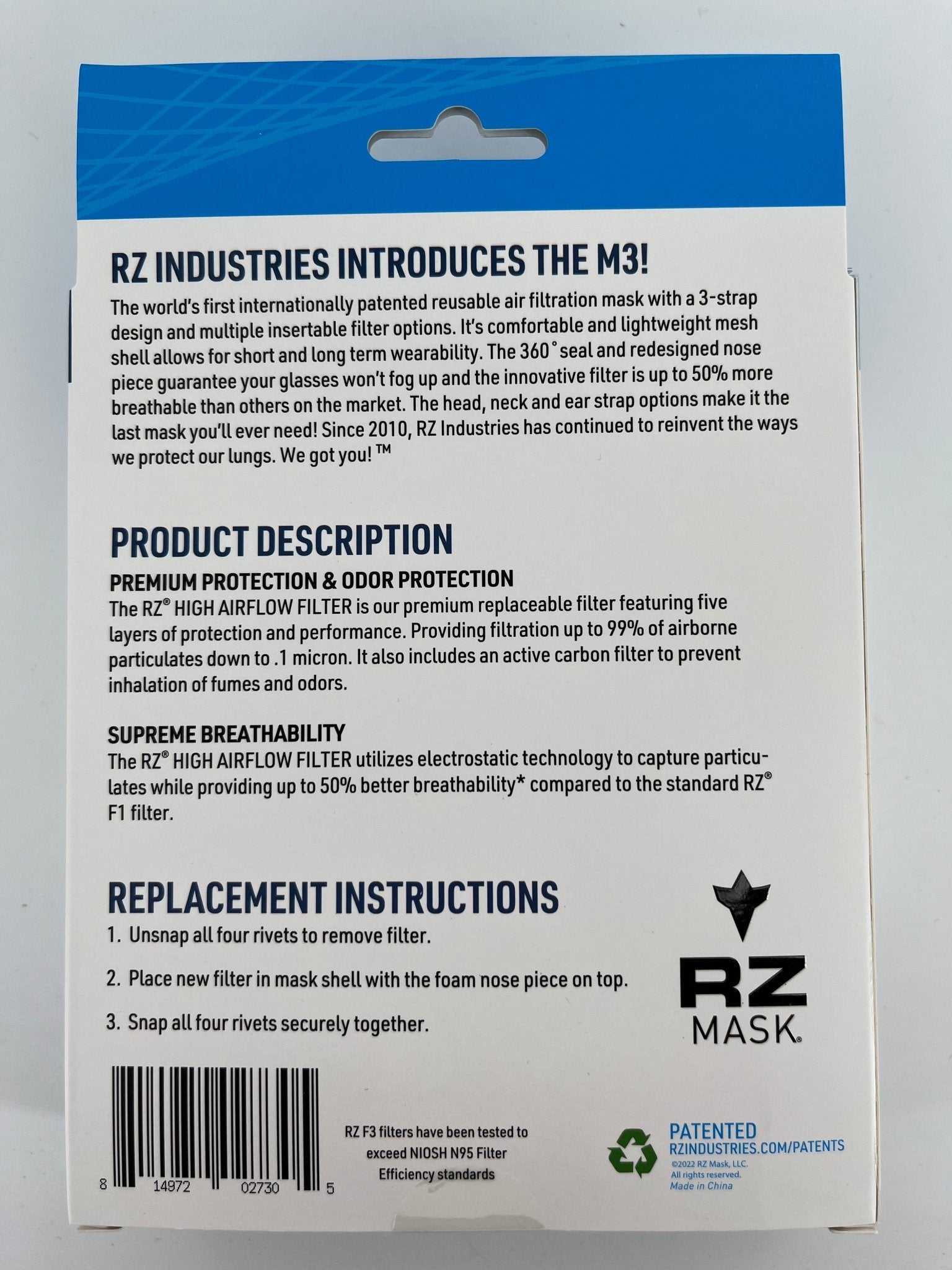 M3 Mask F3 Replacement Filters - F3 Filter - RZ Mask