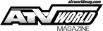 Logo of ATV World Magazine with a black and white design.