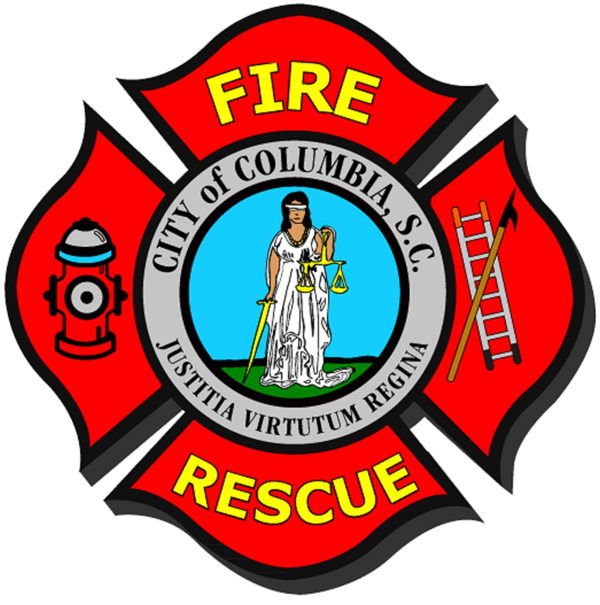 Fire and rescue emblem of the City of Columbia, SC with a central seal.