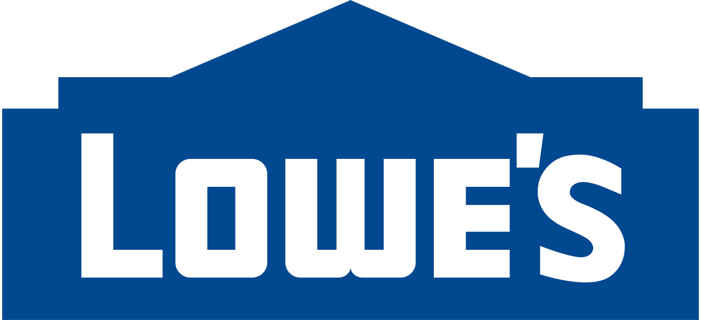 Lowe's logo with blue background and white text