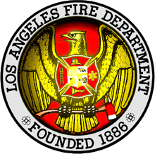 Los Angeles Fire Department logo with an eagle emblem and text.
