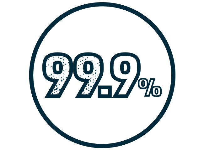 Image of the numbers 99.9% with a circle around it.