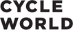 Black 'Cycle World' logo on a white background