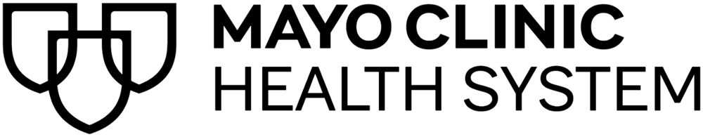 Logo of Mayo Clinic Health System with black text on a white background