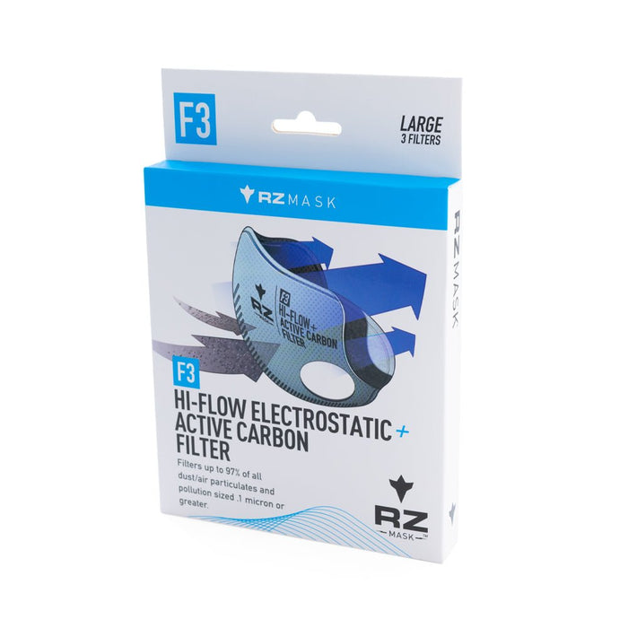 RZ F3 High Flow Filter 3-Pack | 99% Filtration + Active Carbon | M1, M2 ...