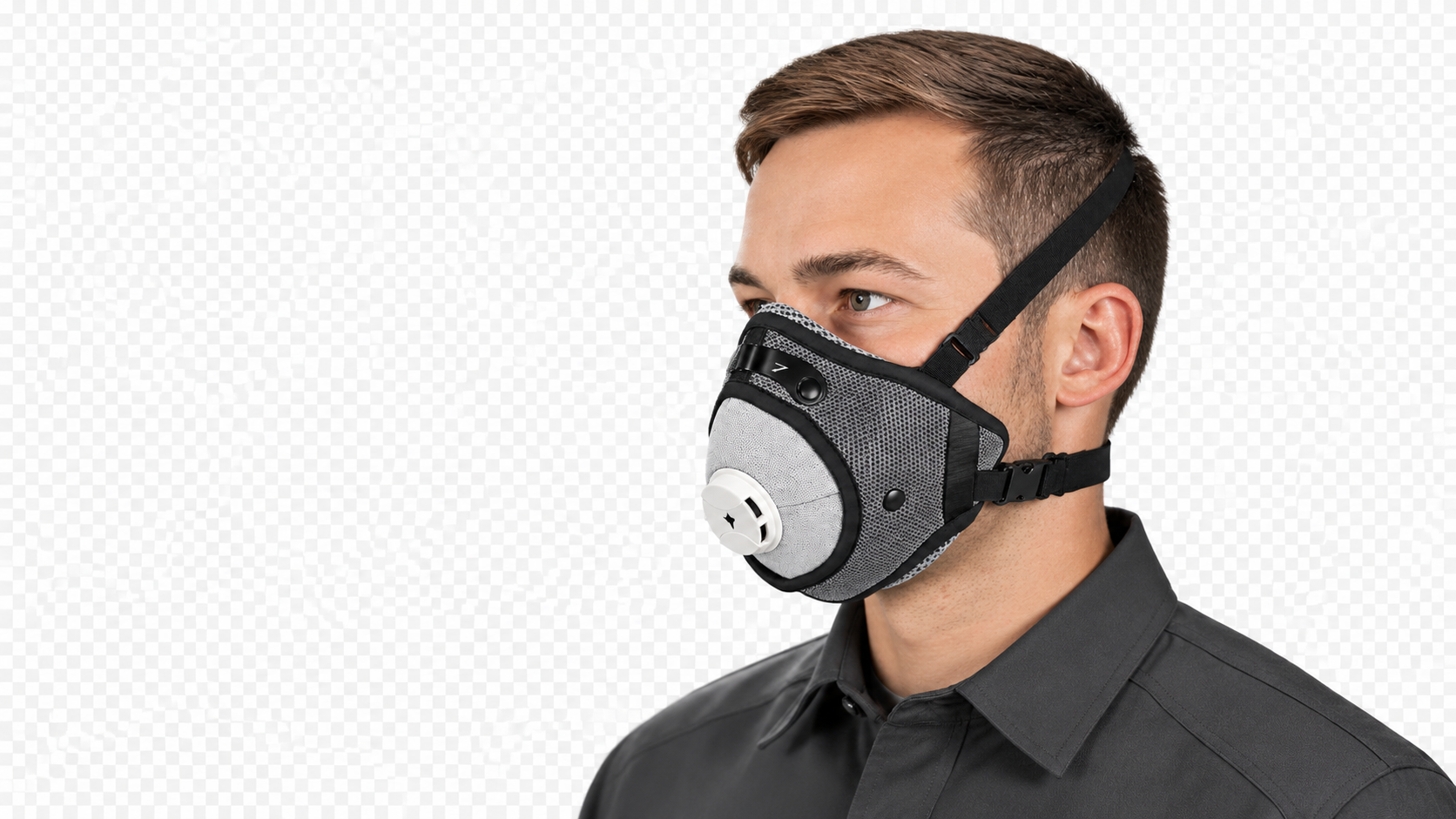 Tanner wearing an RZ respirator